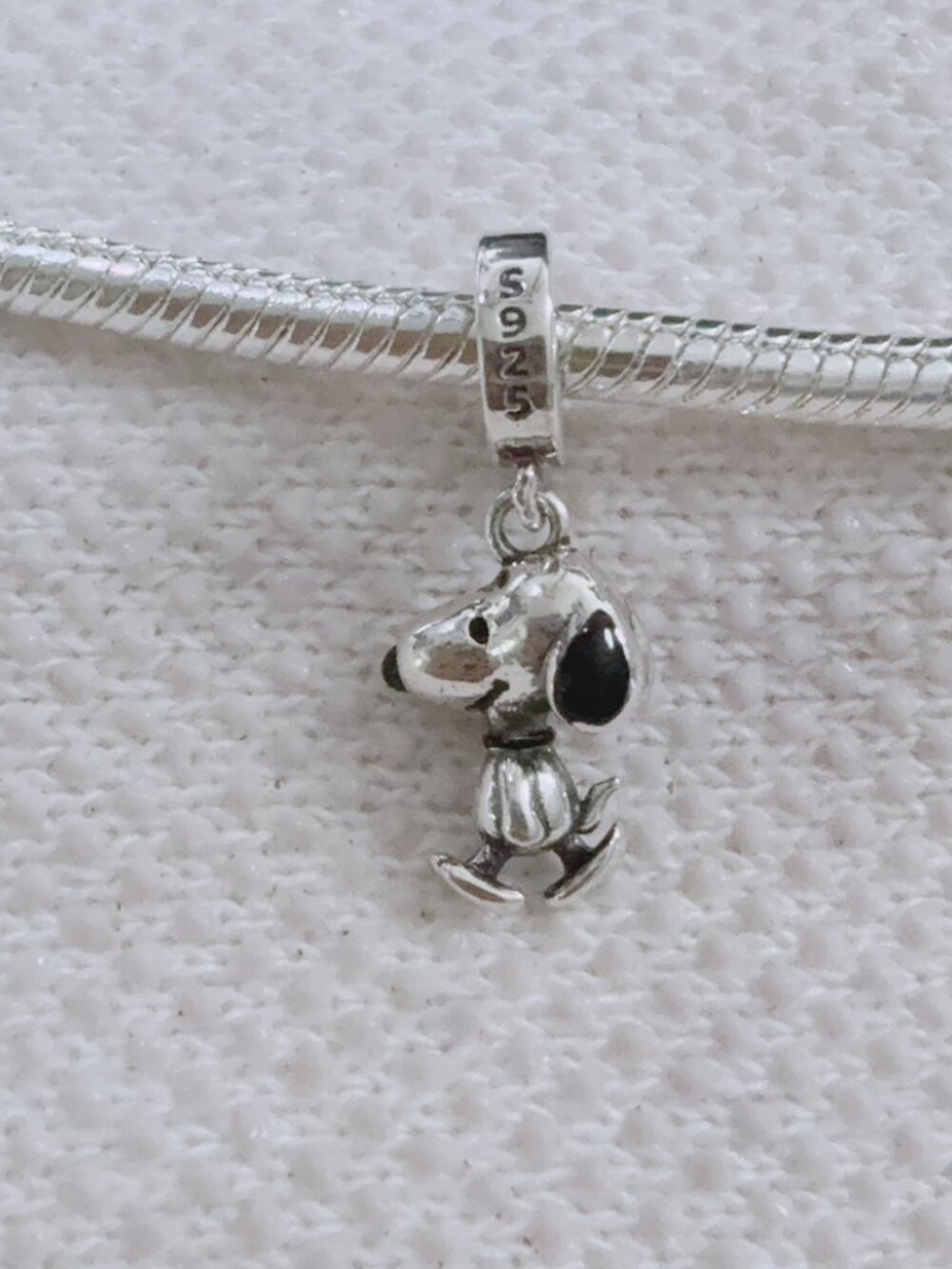 Peanuts Snoopy Walking Silver Charm For Pandora Bracelet